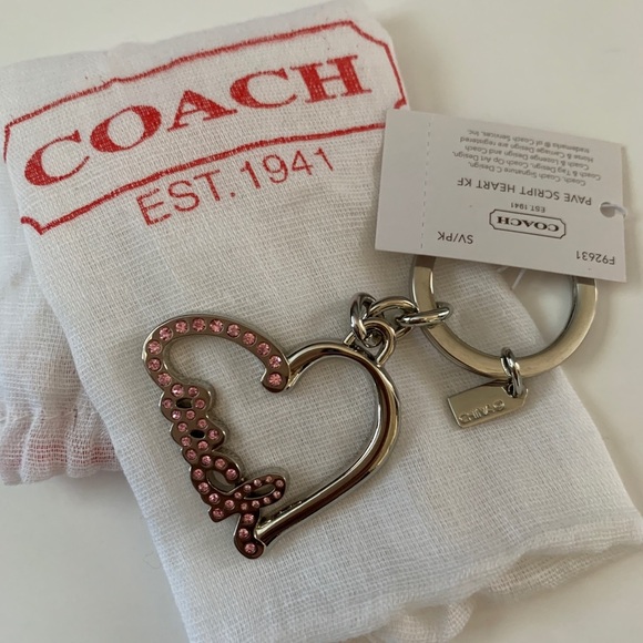 Coach Pave Script Heart Keychain - Picture 4 of 6